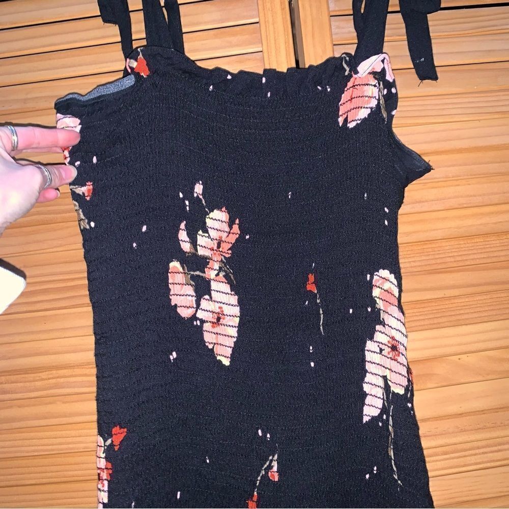 Free People black floral Dress Small - Picture 3 of 5